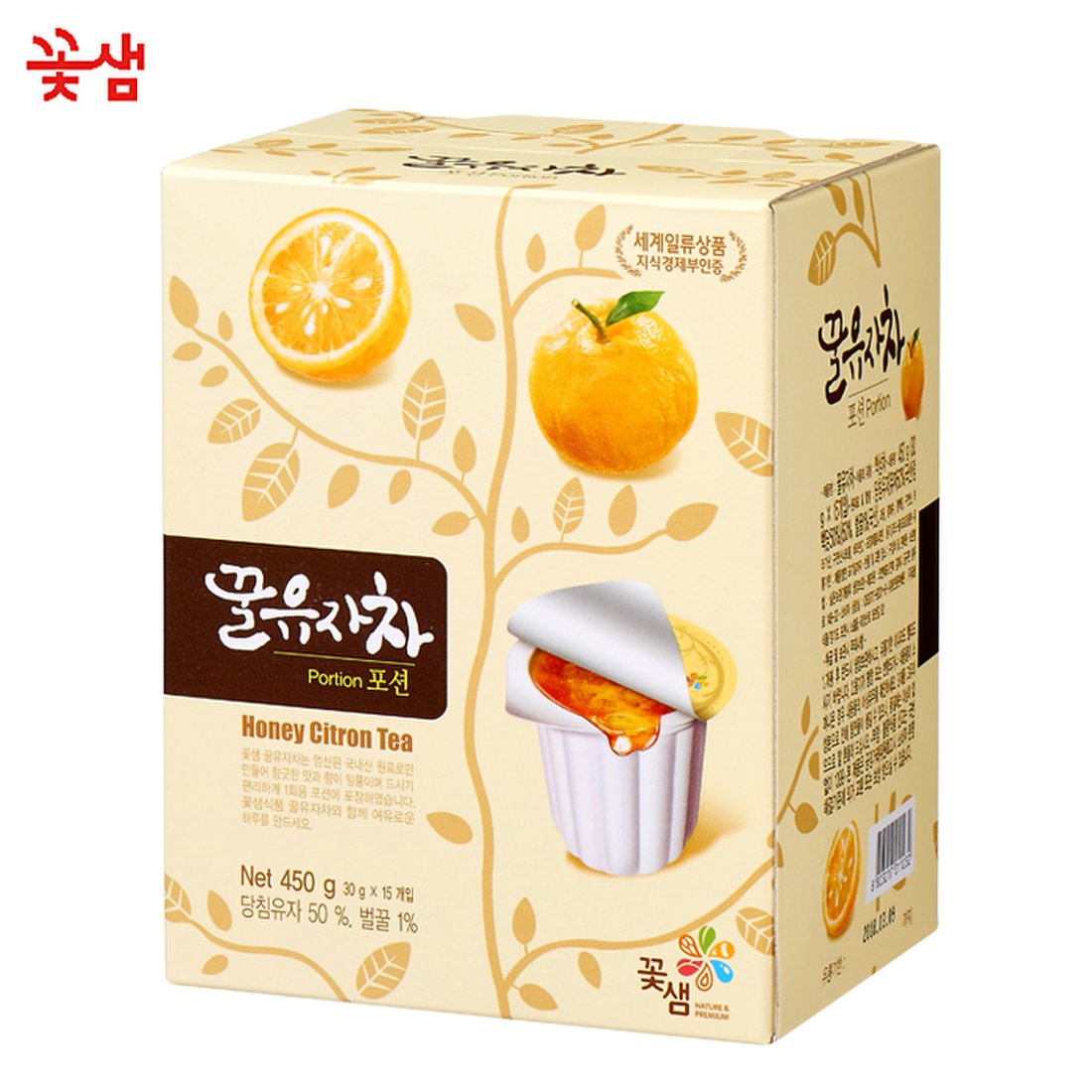 Kotsam Honey Citron Tea 30gx15ea/ 꽃샘 참조은 꿀 유자차30gx15개
